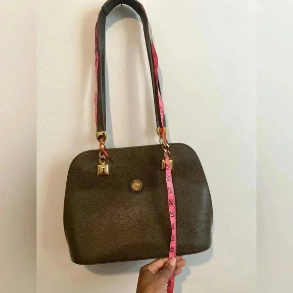 BALMAIN Vintage Leather Hunter Green Purse - Picture 6 of 15